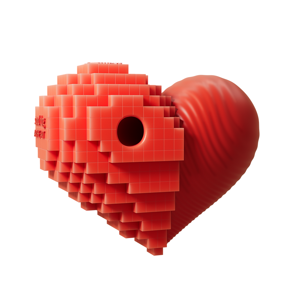 Heart Chew Toy — Red